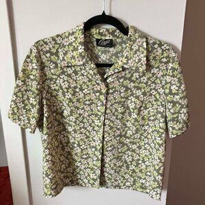 Blouse fleurie verte size s